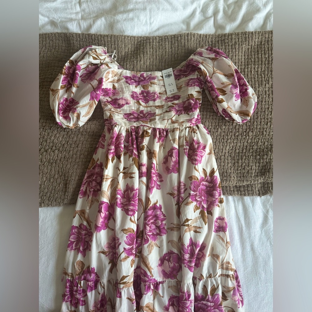 Abercrombie Emerson Poplin Midi Dress - Purple Floral - NWT size XS